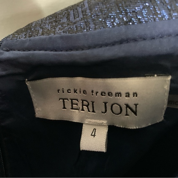 Rickie Freeman for Teri Jon Navy Blue Maxi Dress - Picture 3 of 9